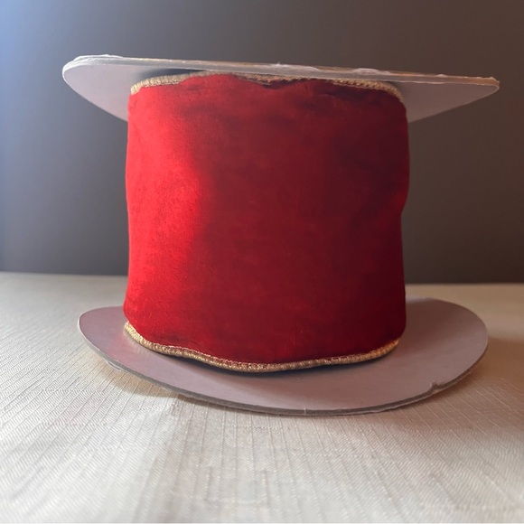 Holiday Craft Ribbon Bundle Wire ribbon velvet red 4” widelot; vintage hallmark - Picture 2 of 16